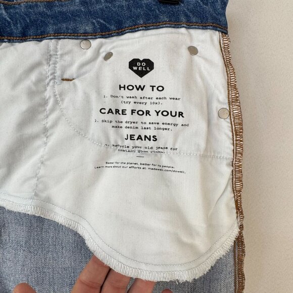 Madewell The Curvy Perfect Vintage Wide Leg Crop Jeans Cresslow Wash Size 30 - Picture 9 of 15